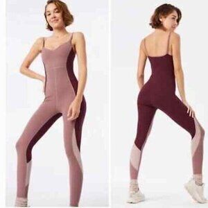 Outdoor Voices Two-Tone Burgundy and Pink Jumpsuit